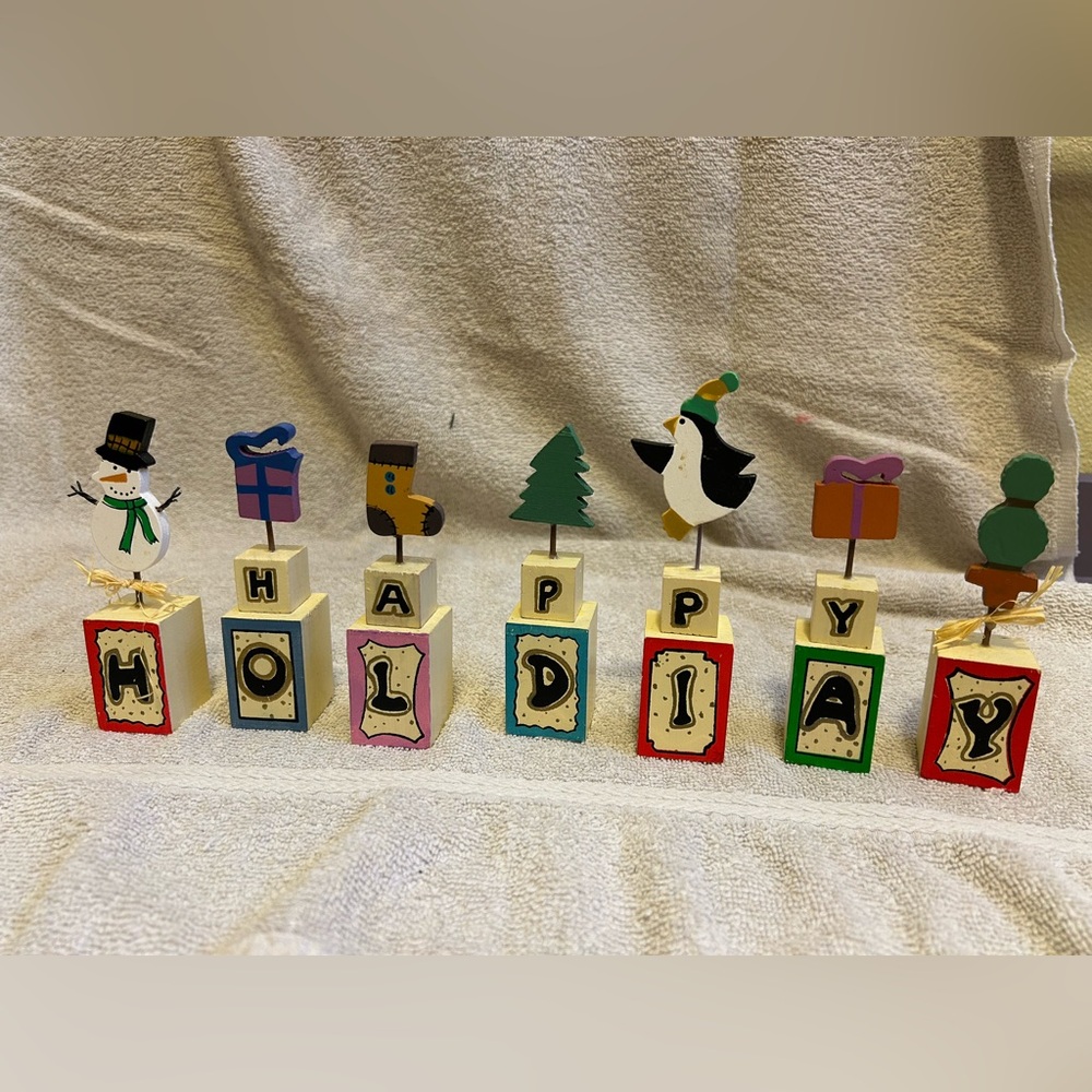 Happy Holidays Festive block set